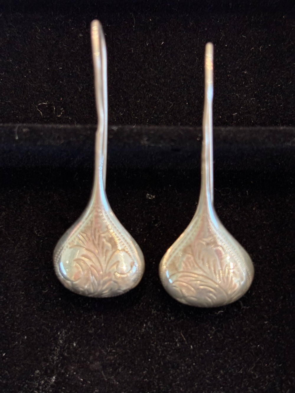 Ornate Engraved Silver Earrings